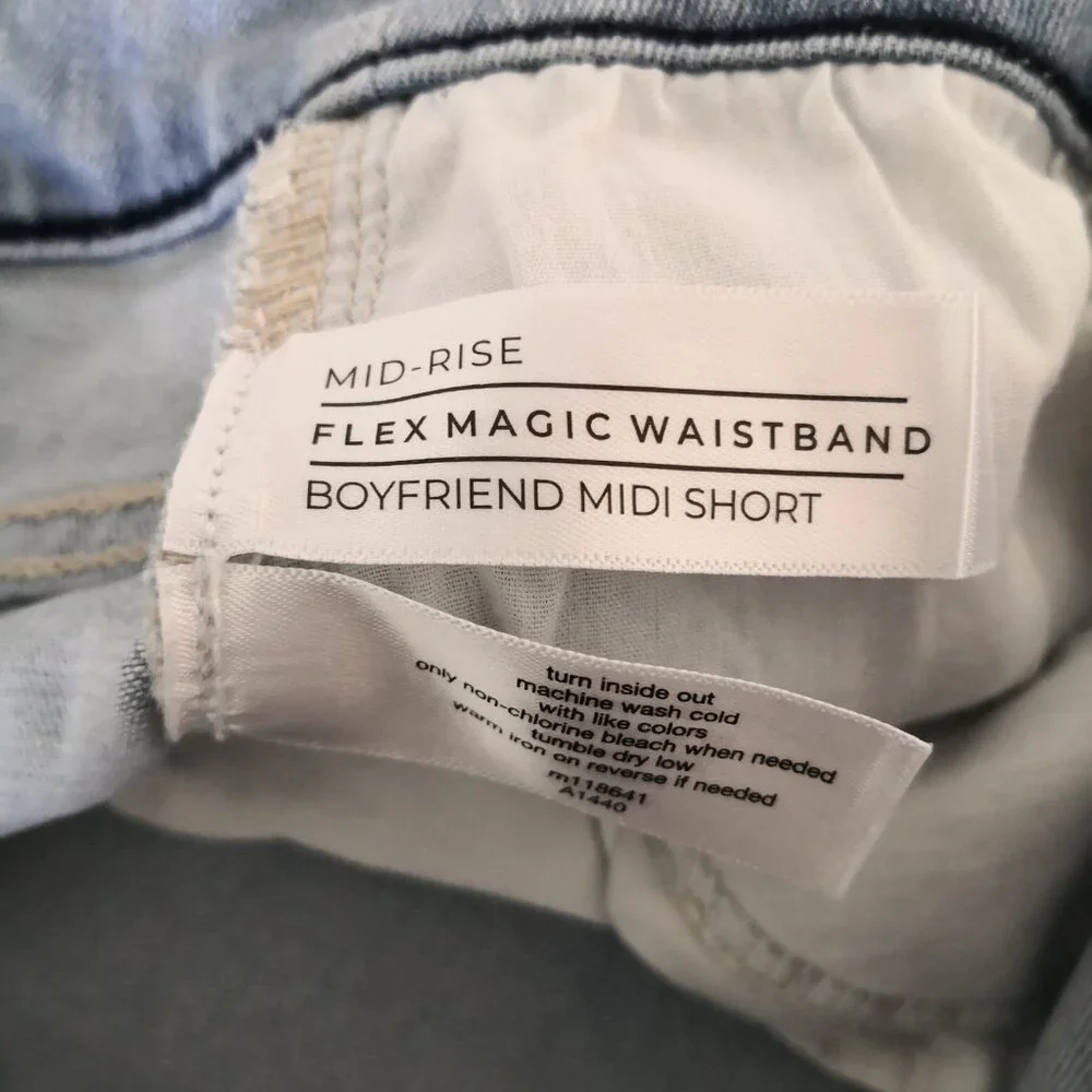 Lane Bryant Boyfriend Midi Denim Short Embroidered Parrot‎ Size 22
